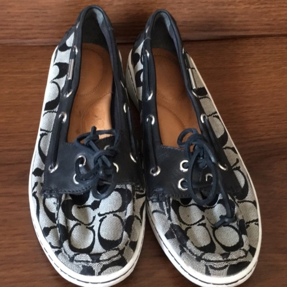 Coach Black and Gray Canvas Sneakers